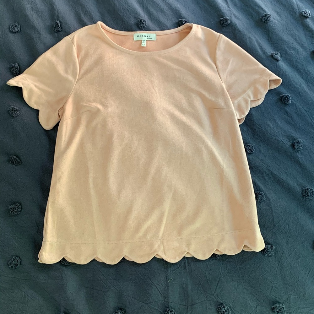 Light pink scalloped shirt